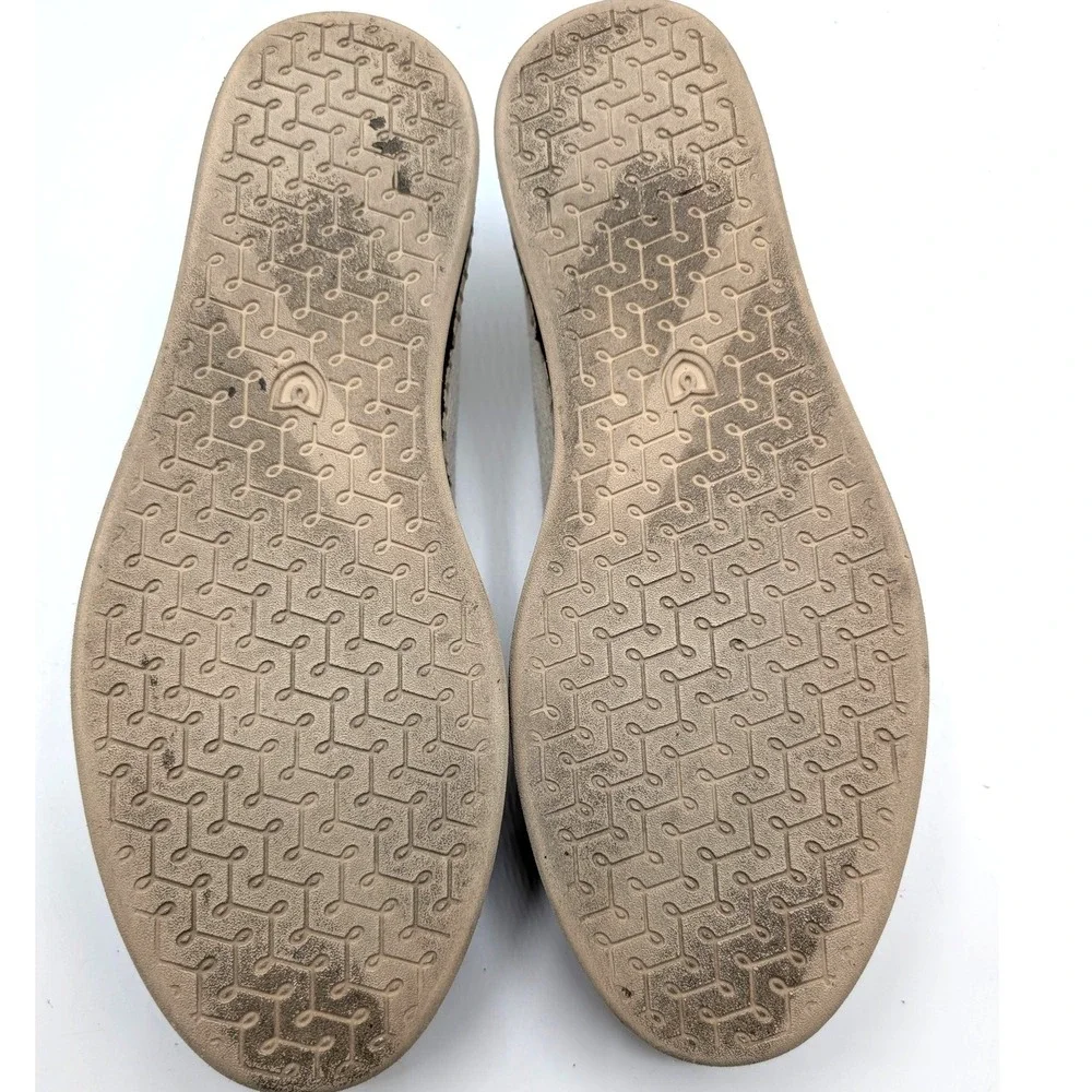 Rothys The Espadrille Oatmeal Black Colorblock Knit Flats Shoes W10 186-001